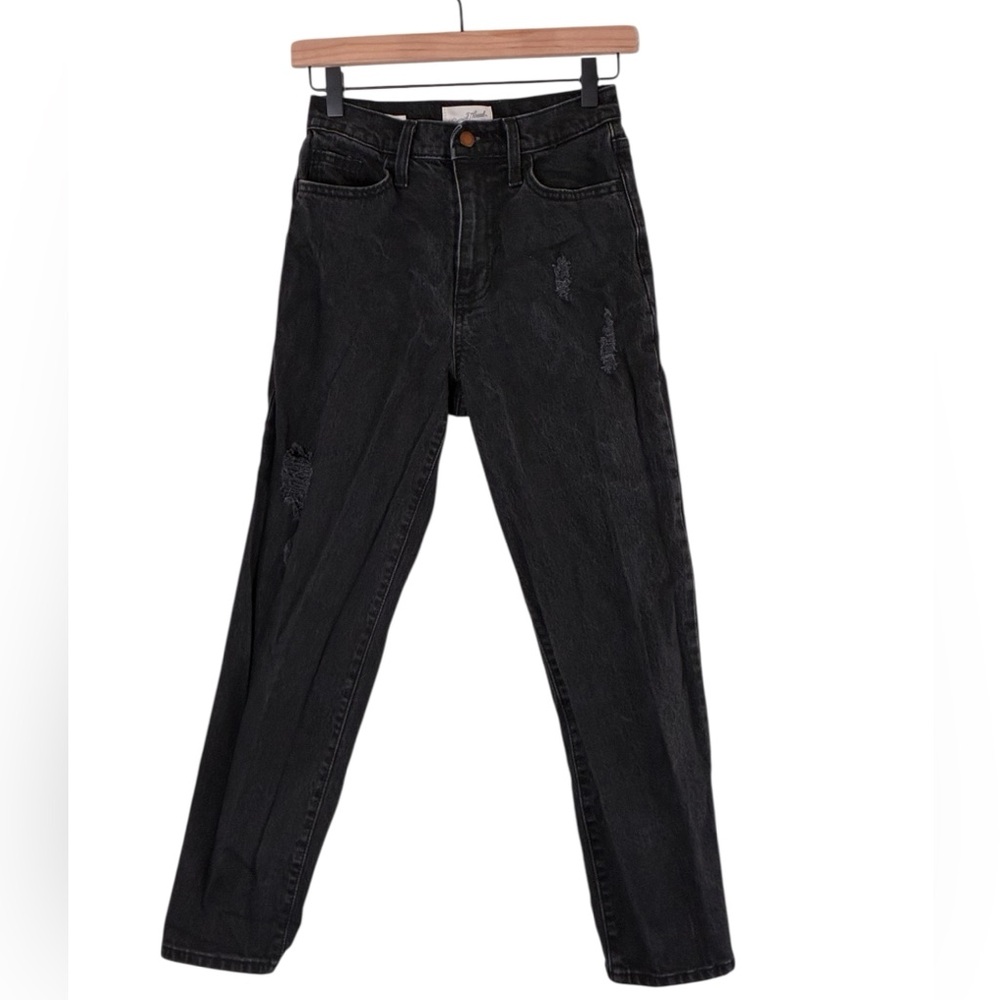 Universal Thread | Black high waist distressed vintage straight rigid jeans